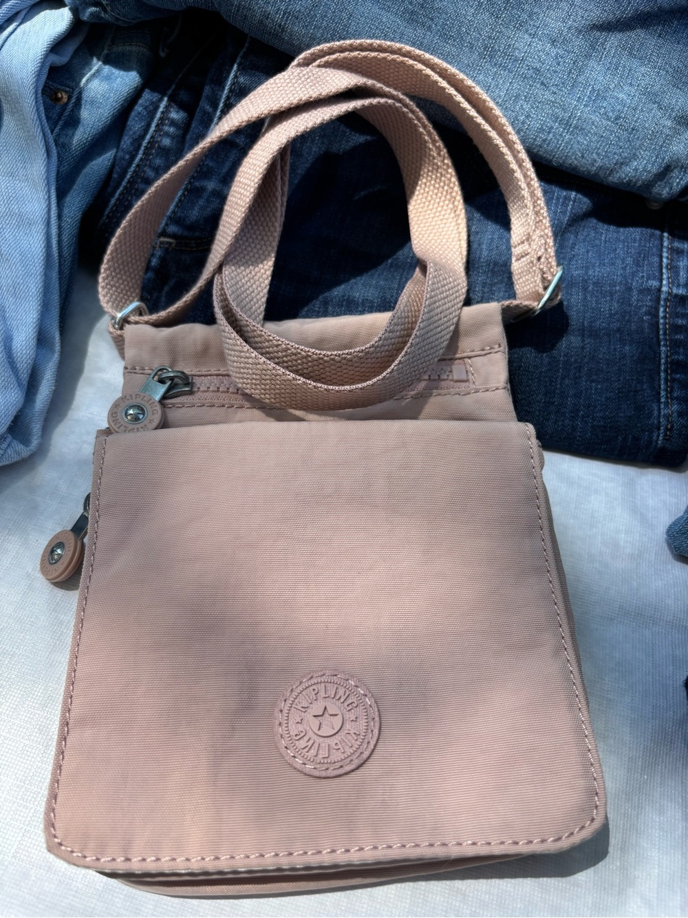 Kipling Blush Pink Crossbody Bag - Compact Everyday Shoulder Bag